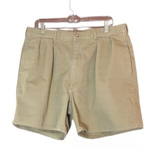 Polo Ralph Lauren Classic Khaki Pleated Shorts W38 100% Cotton Tan Chino Casu